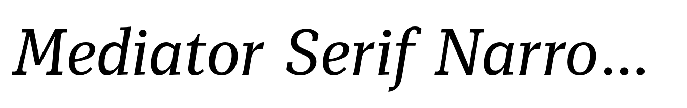 Mediator Serif Narrow Ital